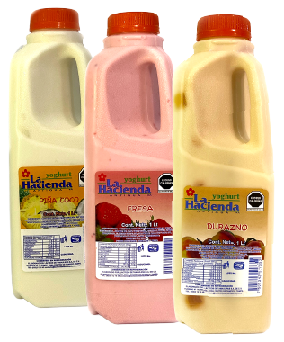 Yoghurts La Hacienda Fresa, Durazno o Piña Coco 1 kg